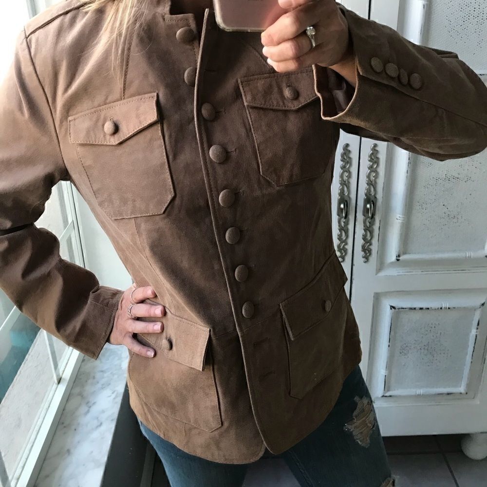 TWIGGY LONDON LEATHER MILITARY JACKET